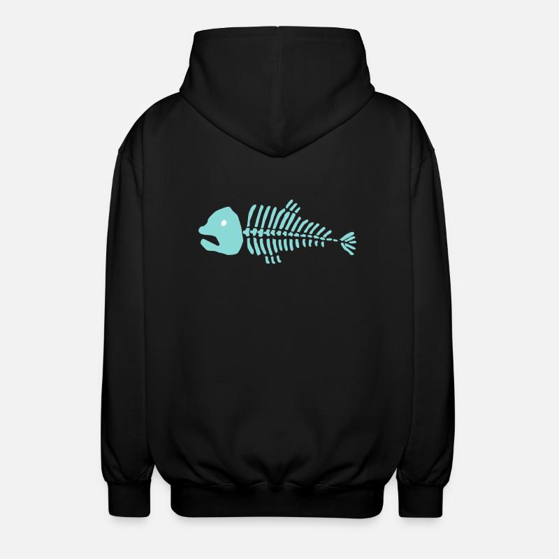 Grätenfisch - Unisex Kapuzenjacke - Schwarz