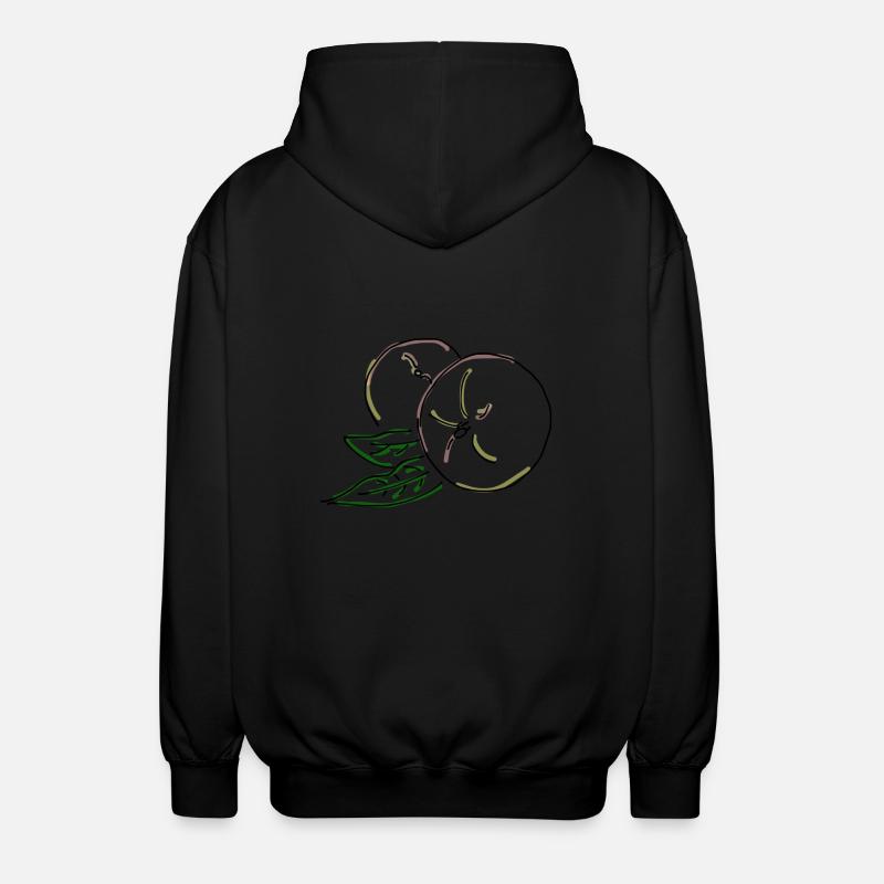 Pfirsich - Unisex Kapuzenjacke - Schwarz