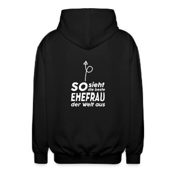 Ehefrau - Unisex Kapuzenjacke - Schwarz - Hinten - AI Model Male 185 light (185cm)