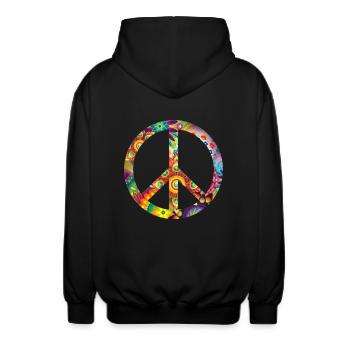 Peace - Unisex Kapuzenjacke - Schwarz - Hinten - AI Model Male 185 light (185cm)