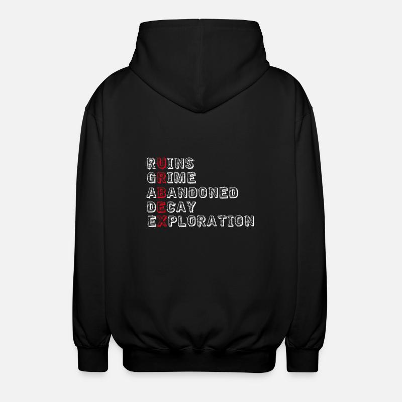 Urbex in words - Unisex Hooded Jacket - black