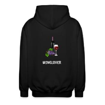 Wein Liebhaber Genießer Weinfest Weinglas - Unisex Kapuzenjacke - Schwarz - Hinten - AI Model Male 185 light (185cm)