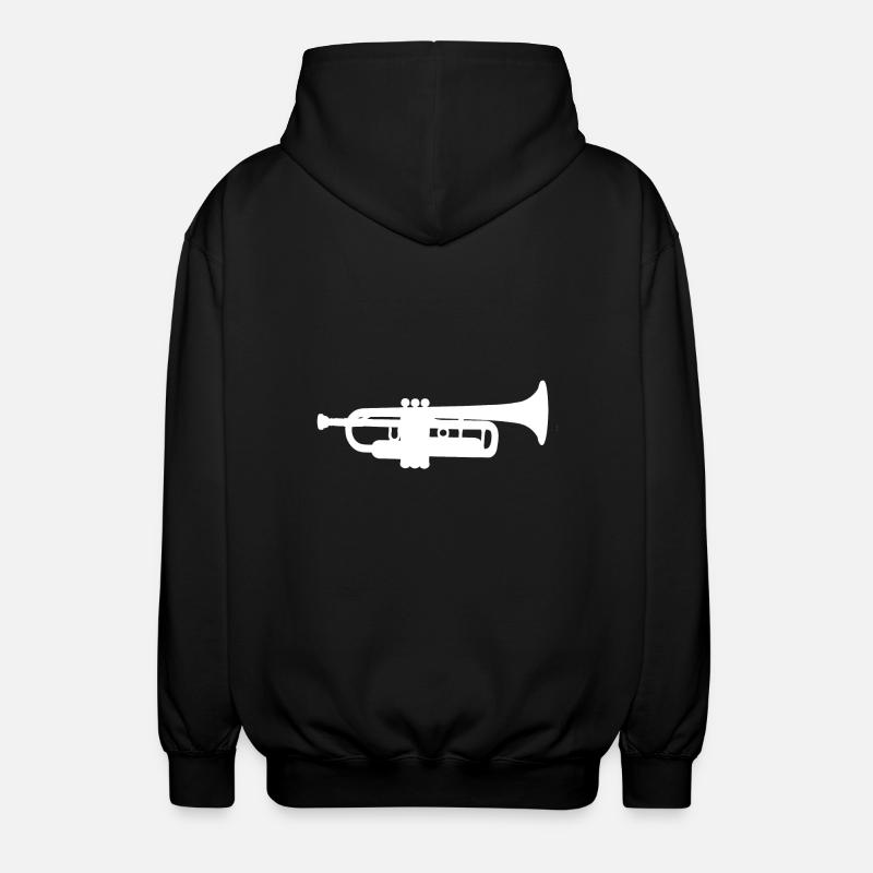 Trompete Weiß - Unisex Kapuzenjacke - Schwarz