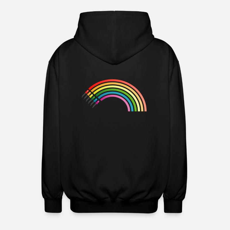 rainbow - Unisex Hooded Jacket - black