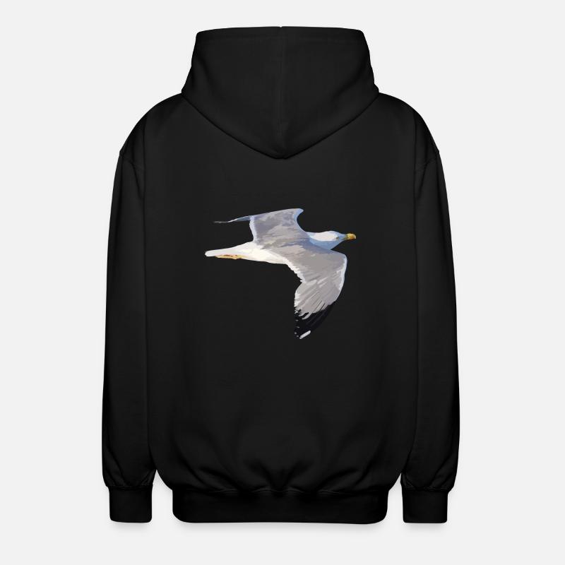 Möwe - Unisex Kapuzenjacke - Schwarz