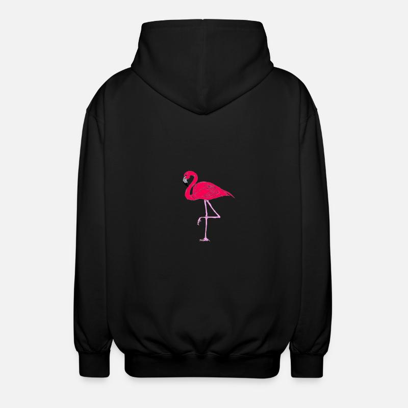 Flamant rose - Veste à capuche unisexe - noir