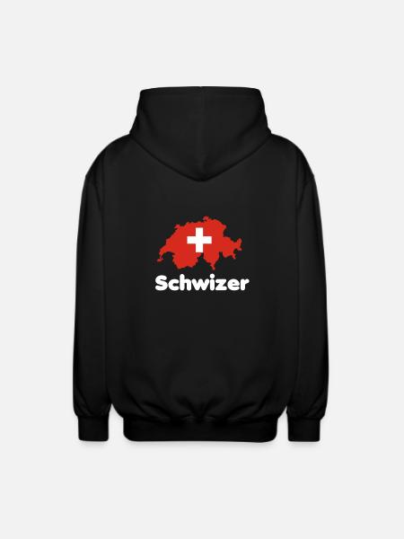 Schwizer - Schweizer Motiv - Unisex Kapuzenjacke - Schwarz