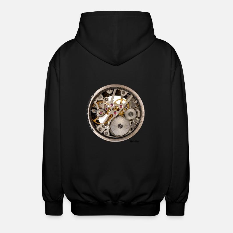 Movement Mechanical Dial Design Shirt - Unisex Hooded Jacket - black