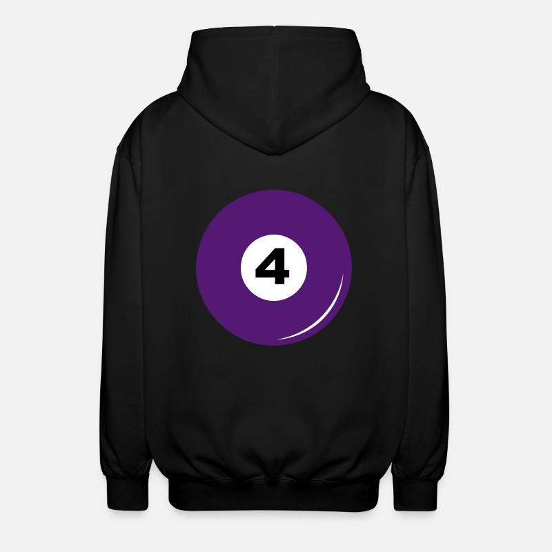Billiard ball number 4 - Unisex Hooded Jacket - black