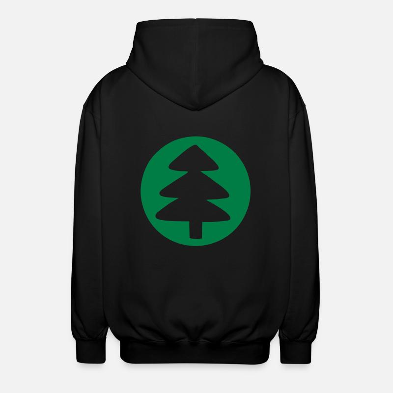 fir - christmas tree - around - Unisex Hooded Jacket - black