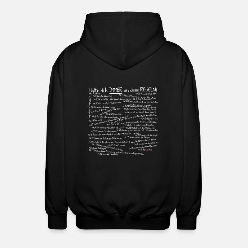 2.0 Version Zombie Survival Regeln - Unisex Kapuzenjacke - Schwarz