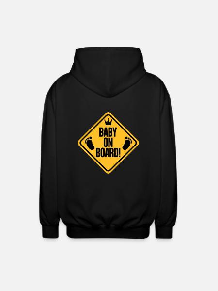 baby_on_board_b - Unisex Hooded Jacket - black