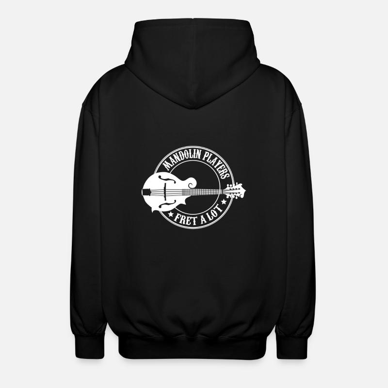 mandolin player - Unisex Hooded Jacket - black