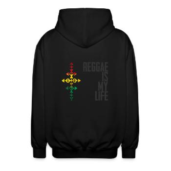 Reggae is my life - Veste à capuche unisexe - noir - Dos - AI Model Male 185 light (185cm)