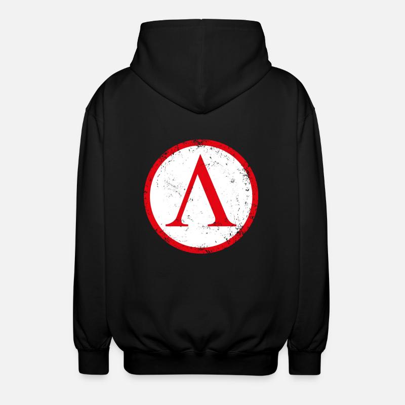 Spartan shield used - Unisex Kapuzenjacke - Schwarz