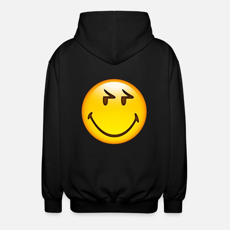 Smiley Glossy Eyelids - Unisex Kapuzenjacke - Schwarz