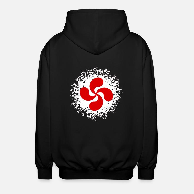 croix basque design 85 - Veste à capuche unisexe - noir