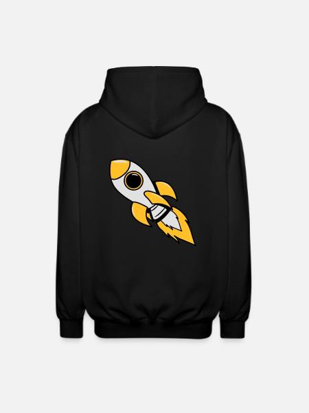 rocket space travel flying - Unisex Hooded Jacket - black