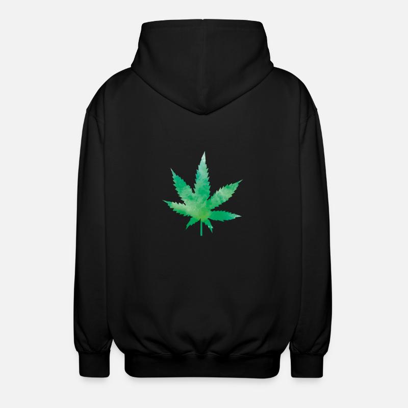 leaf weed - Unisex Kapuzenjacke - Schwarz