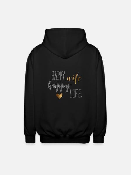 happy_wife - Unisex Kapuzenjacke - Schwarz