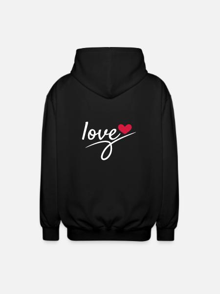 Love Valentine's Day Romantic - Unisex Hooded Jacket - black