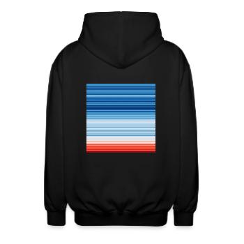 Warming Stripes | Scientists for Future - Unisex Kapuzenjacke - Schwarz - Hinten - AI Model Male 185 light (185cm)