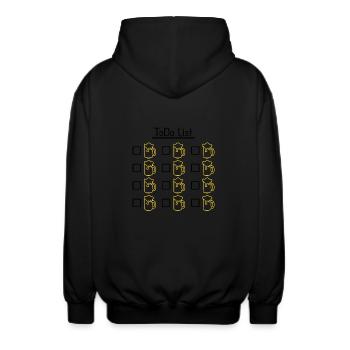 To do list beer - Unisex Hooded Jacket - black - Back - AI Model Male 185 light (185cm)