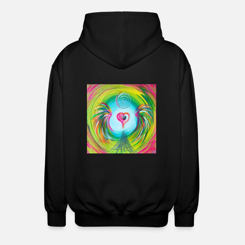 Herzengel "dissolving hate, resentment & anger - Unisex Hooded Jacket - black