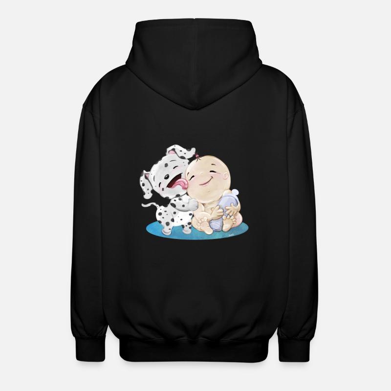 Dalmatien avec bébé - Veste à capuche unisexe - noir