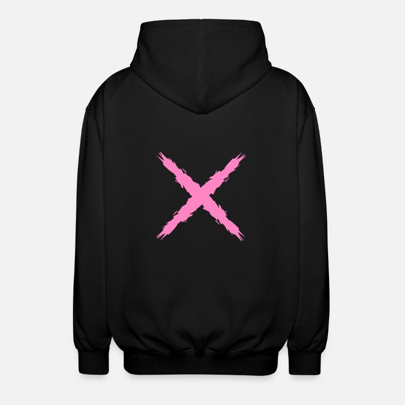 Croix rose - Veste à capuche unisexe - noir