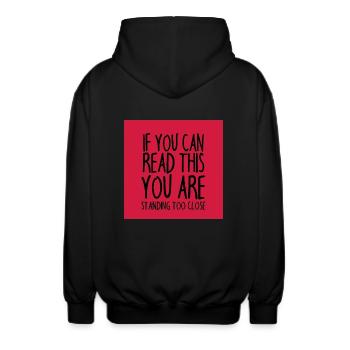 Mundschutz lustig Spruch - lustige Sprüche - Unisex Kapuzenjacke - Schwarz - Hinten - AI Model Male 185 light (185cm)