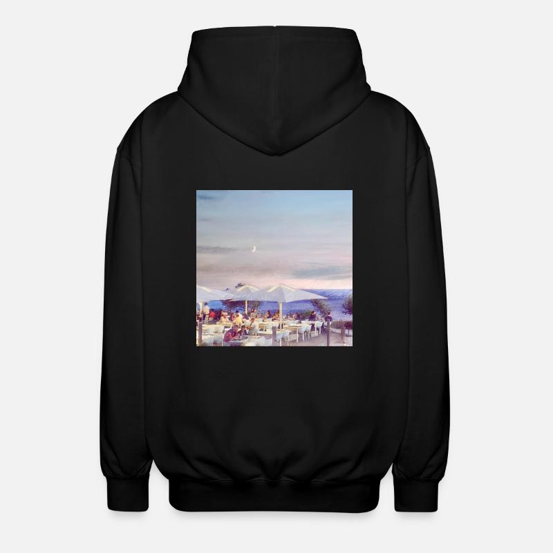 Bar de plage en Toscane - Veste à capuche unisexe - noir