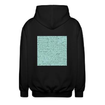 Math Equation Pattern, Math Formula Lover Gift - Unisex Hooded Jacket - black - Back - AI Model Male 185 light (185cm)