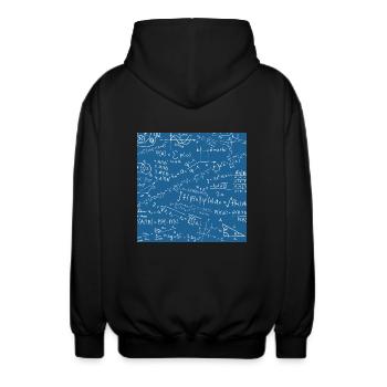 Math Equation Pattern, Quadratic Formula Math Gift - Unisex Hooded Jacket - black - Back - AI Model Male 185 light (185cm)