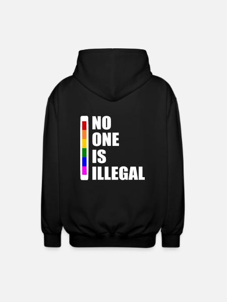 No one is illegal - Unisex Hooded Jacket - black