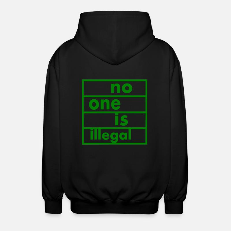 No one is illegal - Unisex Kapuzenjacke - Schwarz