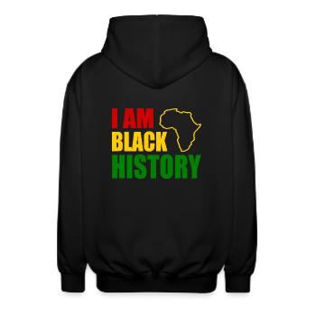 I am black history - Veste à capuche unisexe - noir - Dos - AI Model Male 185 light (185cm)
