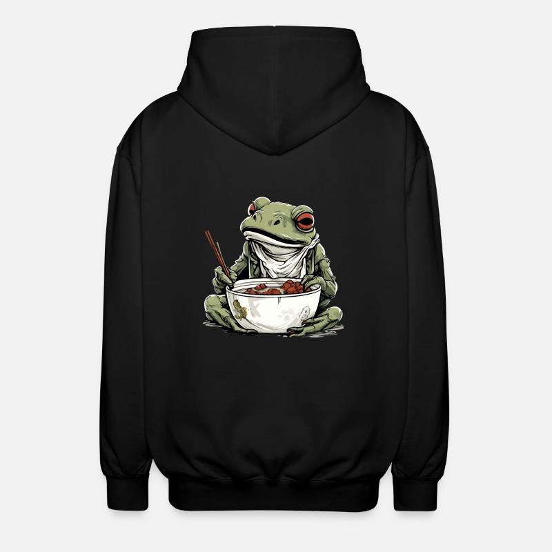 Kriko the greedy toad - Unisex Hooded Jacket - black