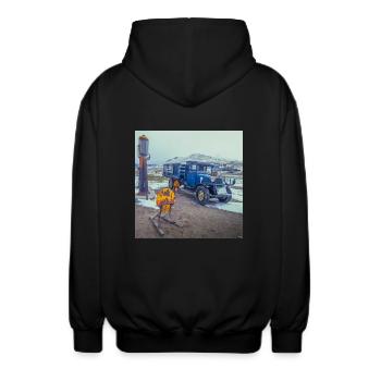 Ghost Town Bodie - Unisex Kapuzenjacke - Schwarz - Hinten - AI Model Male 185 light (185cm)