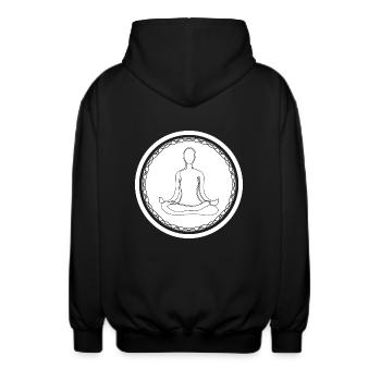 Yoga Pose - Unisex Kapuzenjacke - Schwarz - Hinten - AI Model Male 185 light (185cm)