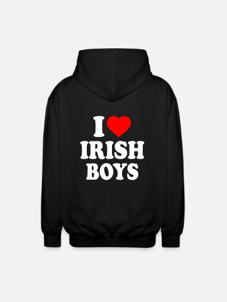 I love irish boys - Unisex Hooded Jacket - black