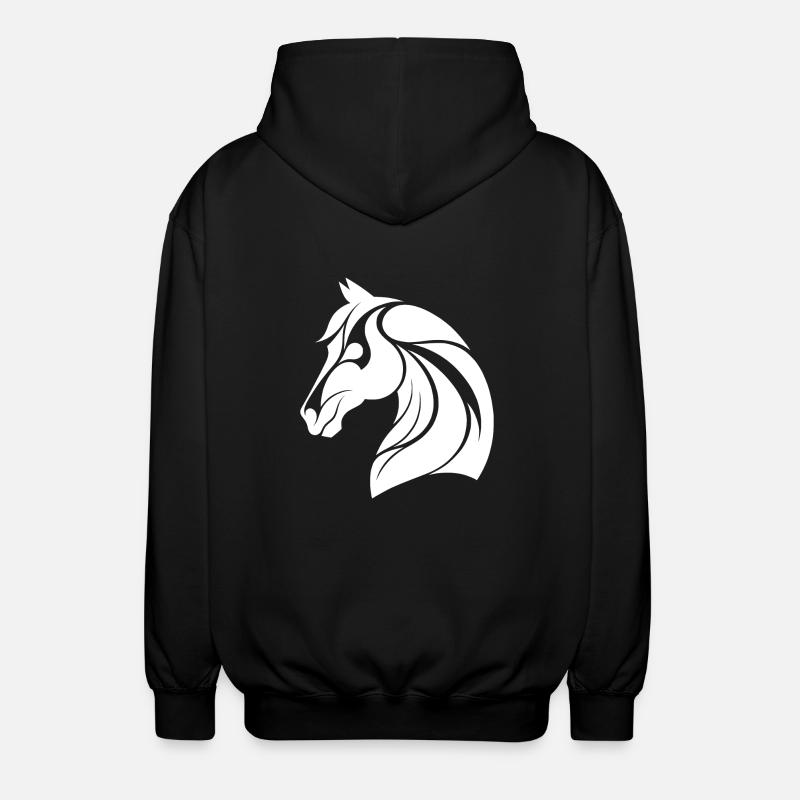 Eleganter Pferdekopf - Unisex Kapuzenjacke - Schwarz
