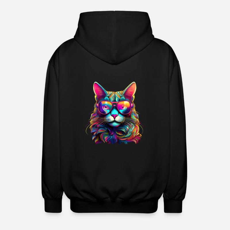 Chat Cool - Neon Vibes - Veste à capuche unisexe - noir