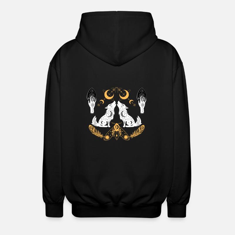 Magische Wölfe - Unisex Kapuzenjacke - Schwarz