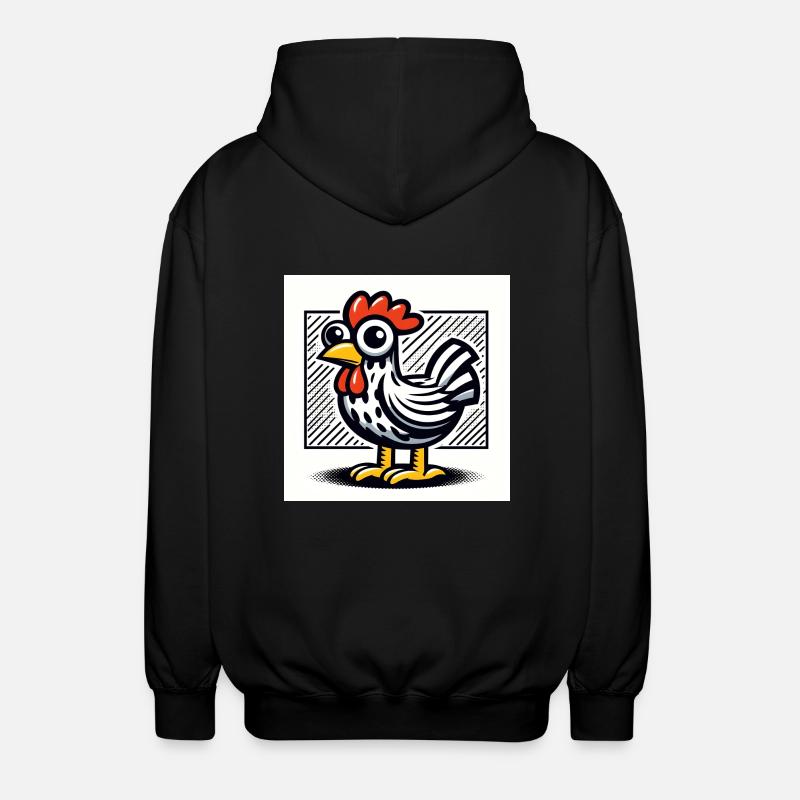 Huhn - Unisex Kapuzenjacke - Schwarz