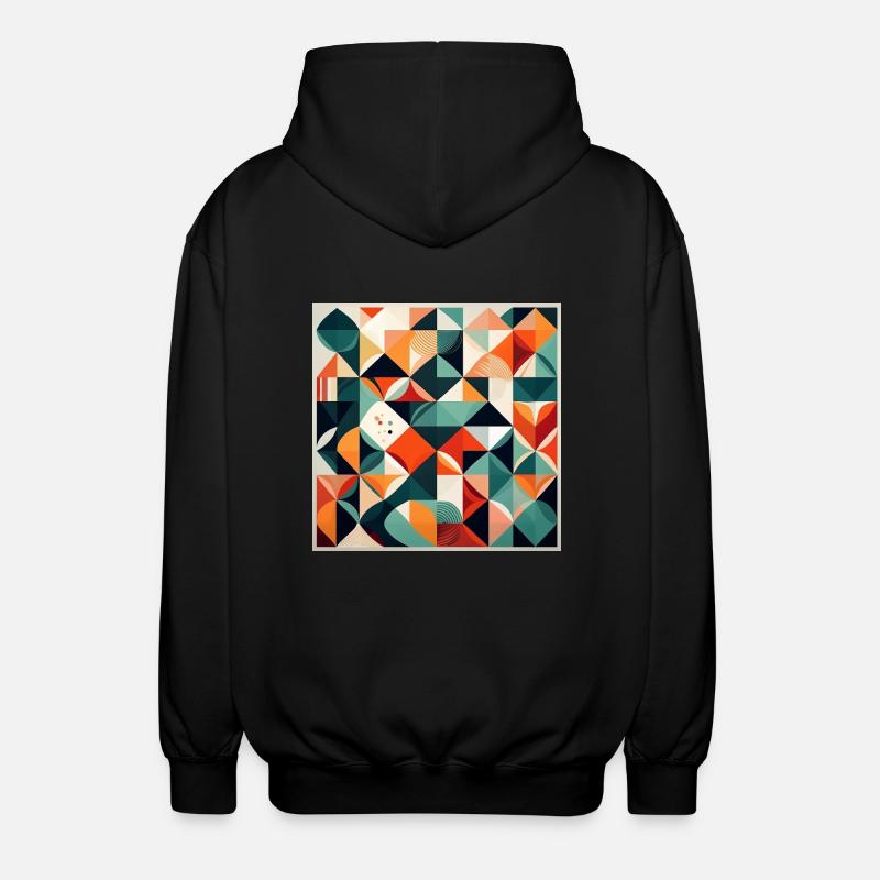 Modern Geometric Abstract Design - Unisex Hooded Jacket - black