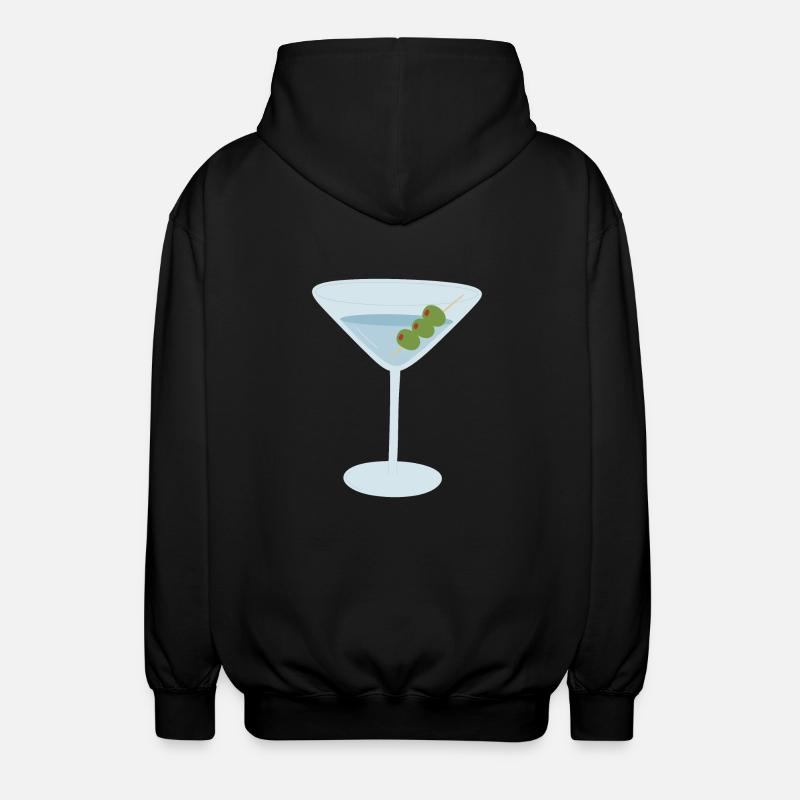 Martini mit Oliven - Unisex Kapuzenjacke - Schwarz