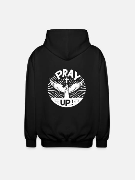 Pray Up - Unisex Hooded Jacket - black