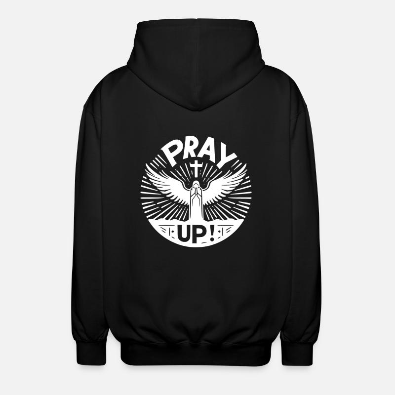 Pray Up - Unisex Hooded Jacket - black