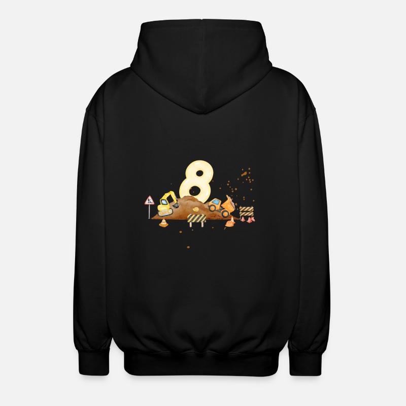 8th Anniversary Construction Site - Unisex Hooded Jacket - black